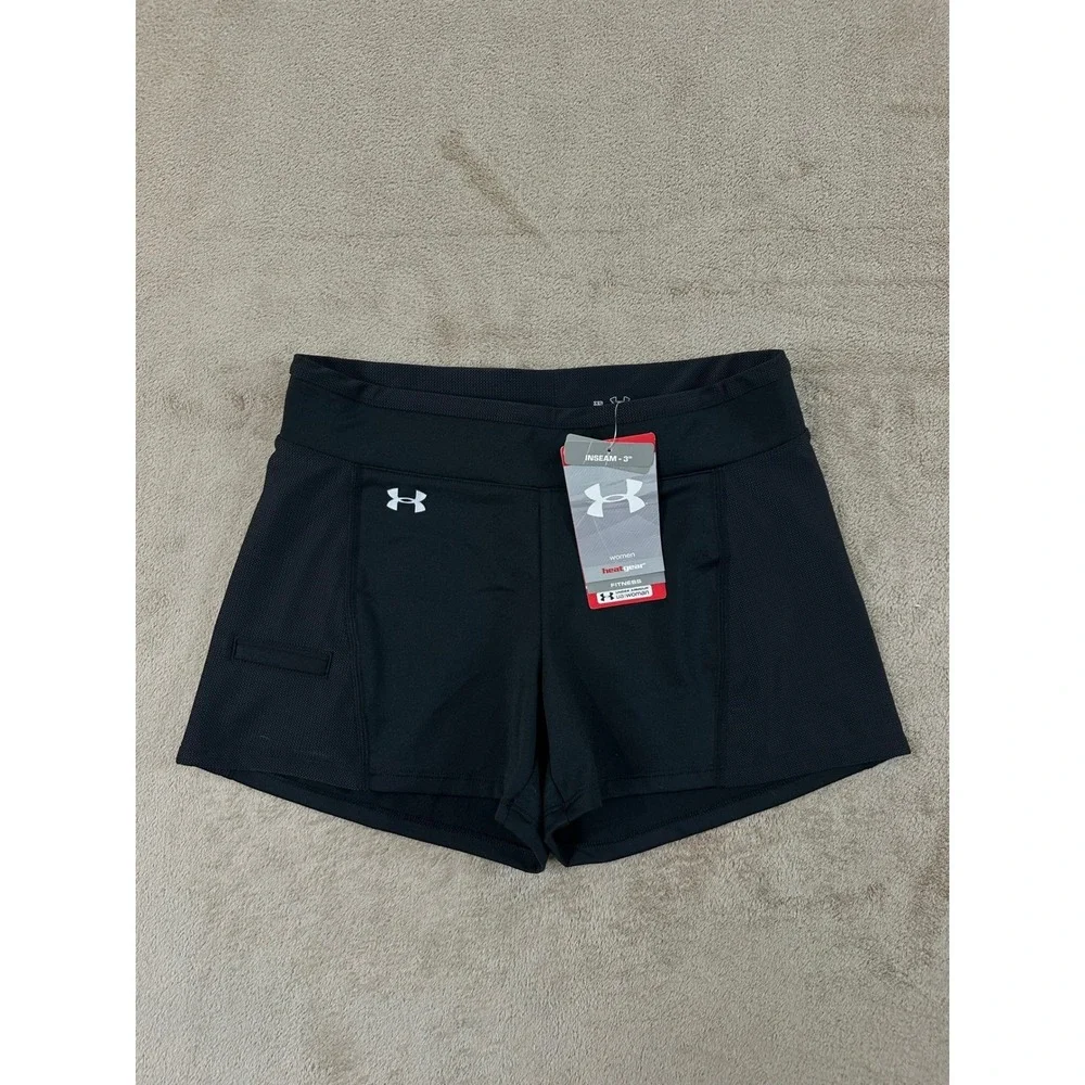 Under‎ Armour HeatGear Compression Shorts Womens Size XS  Black NEW